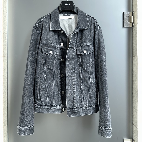 IRO Black Grey Gray Distressed Faded Denim Jean Jacket Mens Kuta 20S